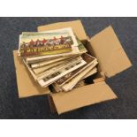 Collection of old mixed subject postcards in box, better noted many horses ponies, hunt, glamour,