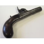 19th Century round frame percussion box lock pocket pistol by Hugh Granger Preston