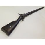 American civil war percussion rifle 40 inch barrel lock stamped SN & WTC for Massachusetts 1863 with