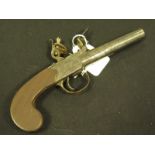 18th Century flint lock box lock pistol by Dill of Bungay