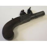 18th century flintlock box lock pocket pistol by Clarke London