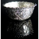 Chinese / Japanese unmarked silver Salt, attractive, with glass centre, silver weight 30.8 gms, 25mm