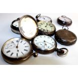 Collection of eleven silver pocket watches, includes Victorian examples