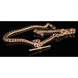 9ct Gold "T" bar pocket watch chain. length approx 38cm and weighing 62.3g