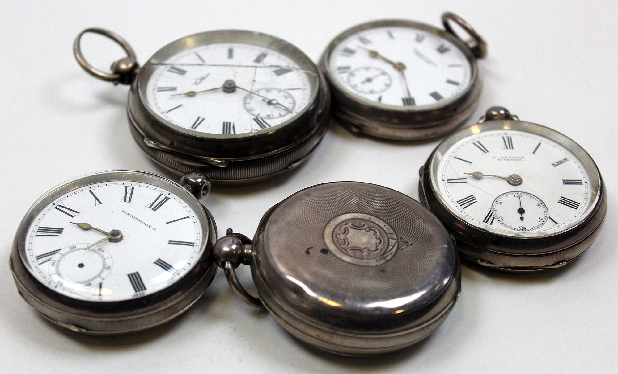 Selection of five Silver Pocket watches to include Victorian examples
