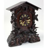 19th Century Black Forest Cuckoo Bracket Clock. Carved with Birds either side of a nest and with a