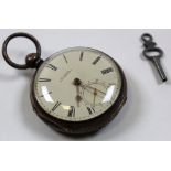 Open face silver pocket watch by W. Clegg Manchester, Hallmarked Chester 1871, white enamel dial