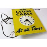 Lyons cakes advertising clock circa 1960