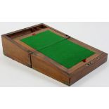 19th century Mahoghany writing slope with brass fitments and green baize. Inkwell and keys included