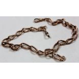 9ct Gold pocket watch chain. length approx 41.5cm and weighing 38.4g