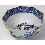 Masons Bowl with chinoiserie decoration, hexagonal in shape and marked to the base Masons patent