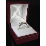 18ct White gold ring set with 5 diamonds 1.25 ct approx size R weight 4.2 grams