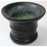 Extremely heavy 18th century Russian Bell metal Mortar stamped to the base with a 3 0 and