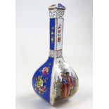 Dresden Porcelain vase with scenes of courting couples and marked to base. Stands 33 cm high