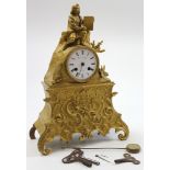 19th Century French Striking mantle clock in a gilded bronze case, circa 1830 by Samuel Allport