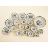 A collection of late 19th early 20th century chinese underglaze blue export tea ware some with