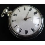 George IV Silver Pair cased pocket watch, Hallmarked Birmingham 1829. The movement signed by Thos