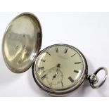Silver full hunter pocket watch "William Wood Liverpool", hallmarked Chester 1860