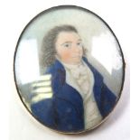Likely Irish Portrait miniature of a young gentleman possibly circle of C Robertson