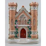 Late Victorian Staffordshire castle ornament standing 22cm high