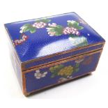 Early 20th century Chinese cloisonne on brass casket 11cm across and decorated with famille rose
