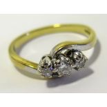 18ct 3 stone Diamond ring 0.25 ct approx. size P weight 4.3 grams