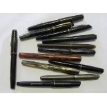 Collection of twelve fountain pens