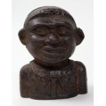 19th century cast iron money box "The young nigger bank" extensive patination and wear the two