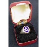 9ct Gents Reversible Masonic Ring (masonic symbol can be hidden) size S weight 6.5 grams