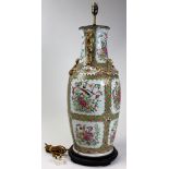 Large early 19th century Chinese porcelain floor vase decorated in a canton famille rose pattern