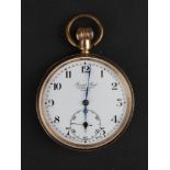 9ct gold open face pocket watch (hallmarked birmingham 1923) "Percival Read Bristol" in its original