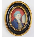 Extremely fine period portrait miniature after Sam Cooper. Script to the reverse reads Historical