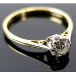 Yellow Metal Solitaire Diamond Ring approx. 0.25 carat weight size K weight 1.7 grams