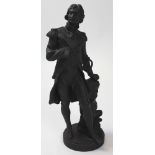 Sylvain Kinsburger 19th century spelter figure of Nelson standing in full uniform holding a