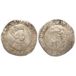 Edward VI silver shilling, Second Period Jan.1549-Apr.1550, Second Issue, reads:- MDXLIX, mm. Y,
