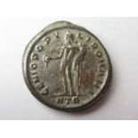 Constantius I [305-306] silver washed follis, struck as Caesar [293-305], Heraclea Mint [296-298],