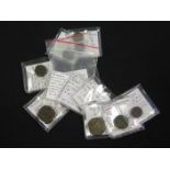 Coins of India in silver and bronze, all with tickets by Dr.Roger Vezin, average VF [12]