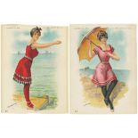 American Tobacco Co, silk issue, Bathing Girls, G size, complete set G - VG cat value £100