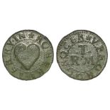 Suffolk 17th. century token farthing of Ufford by Robert Terry, sole issue, rare, hard green even