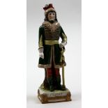 Sitzendorf porcelain military figure of Murat, height approx 25cm