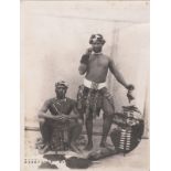 Ephemera, photograph, scarce 6.5" x 8.5" original photo of a pair of Zulu's, probably early 1900'