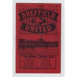 Football programme, Sheffield Utd v Nottingham Forest 27 April 1935 Division 2, (gd)