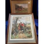 Harry Payne, two rural scene prints, 'The Survival of the Fittest', Calendar 1907, framed &