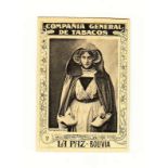 Cigarette cards, South America, Campania General de Tabacos, La Paz, Bolivia, Actresses, plain