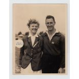 Football photograph, Chelsea FC, John Harris, b&w official Butlin's photo showing Harris with