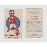 Trade cards, Donaldson's, Sports Favourites, 17 cards, all Football subjects, nos 1, 46, 91, 94,