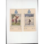 Shipping, Norddeutscher Lloyd, 2 small opening menu cards both from 1931, one with Golf scene to