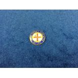 Football badge, London Football Association Referee circular enamel badge, pre-war issue with pin