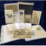 P JONES COLLECTION, Prints 19-20th Century Early Scrap book sketches (8), Rock & Co litho prints (