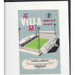 Football Programme, League Cup semi final 1962/63, Aston Villa v Sunderland, 22 April, joint issue